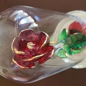 New Disney Arribas Brothers Beauty And The Beast Enchanted Rose 4.5" Glass Dome